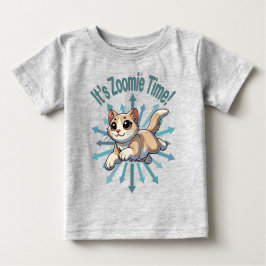 Camiseta De Bebé Es el gato Zoomie Time Tan Bicolor