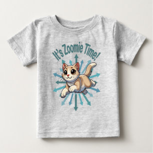 Camiseta De Bebé Es el gato Zoomie Time Tan Bicolor