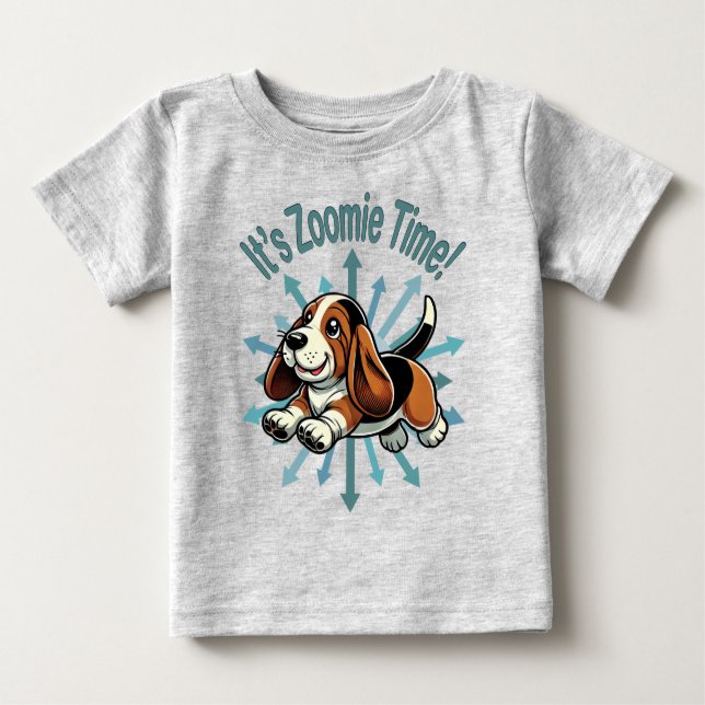 Camiseta De Bebé Es el montón de tiempo basset de Zoomie (Anverso)