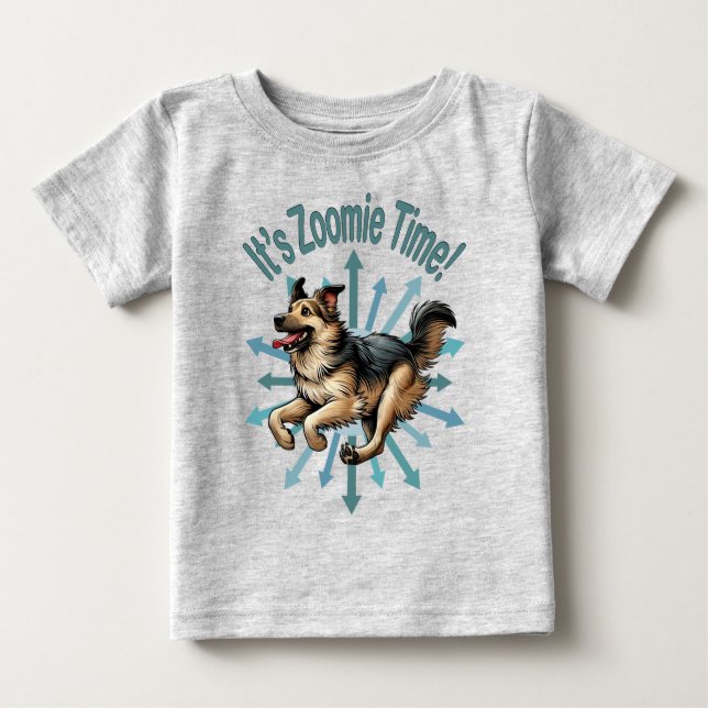 Camiseta De Bebé Es el zoomie time Large Mutt (Anverso)