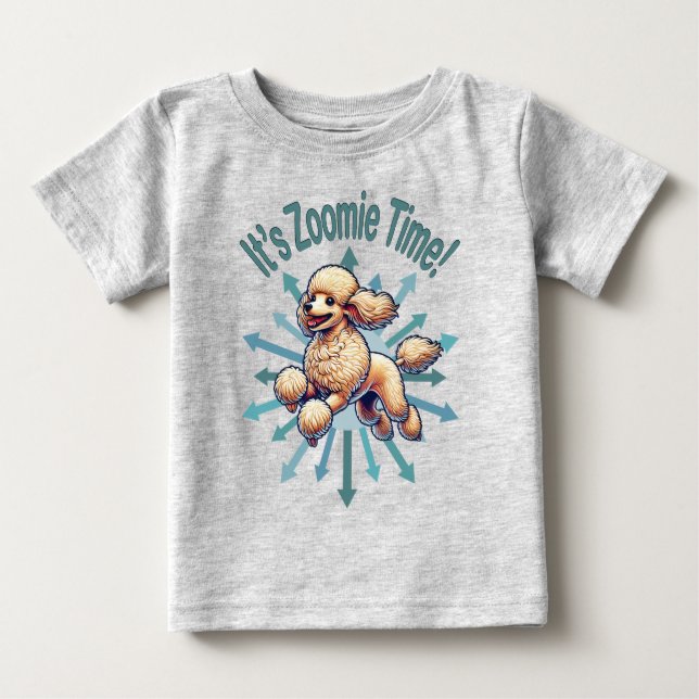 Camiseta De Bebé Es hora de Zoomie Poodle (Anverso)