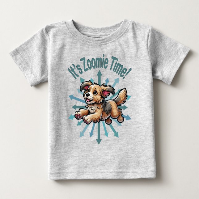 Camiseta De Bebé Es la hora de Zoomie Pequeña Mutt (Anverso)
