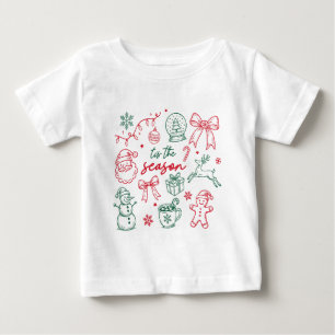 Camiseta De Bebé Es la Temporada - Doodle de Navidad
