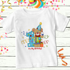 Camiseta De Bebé Es mi cumpleaños, edad de osito lindo 1