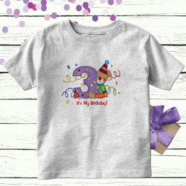 Camiseta De Bebé Es Mi Cumpleaños Oso Lindo Edad 3