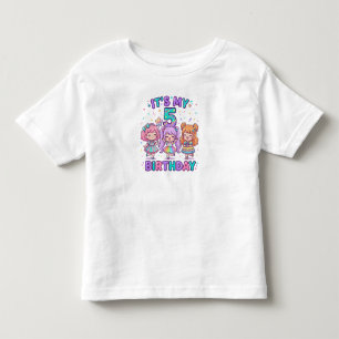 Camiseta De Bebé Es mi quinto cumpleaños, fiesta de chicas lindas y