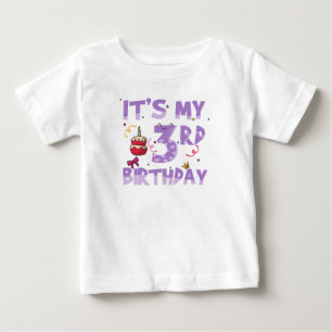 Camiseta De Bebé Es mi tercer cumpleaños 