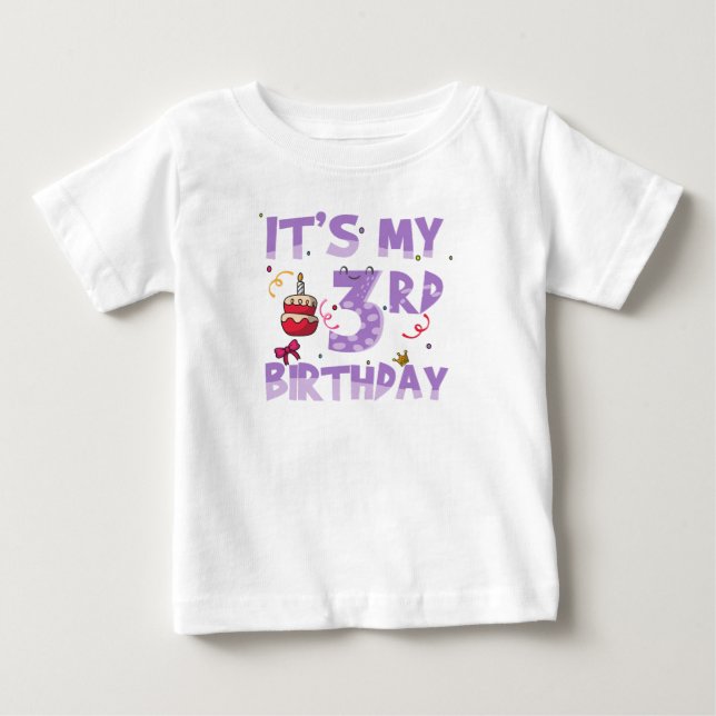 Camiseta De Bebé Es mi tercer cumpleaños  (Anverso)
