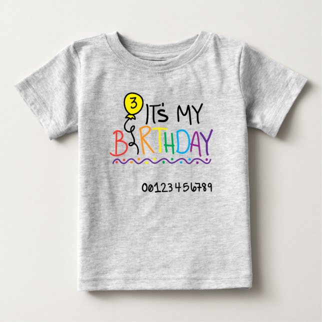 Camiseta De Bebé Es mi tercer cumpleaños (Anverso)