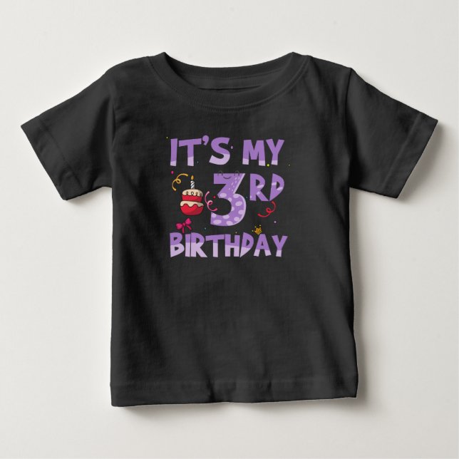 Camiseta De Bebé Es mi tercer cumpleaños. (Anverso)