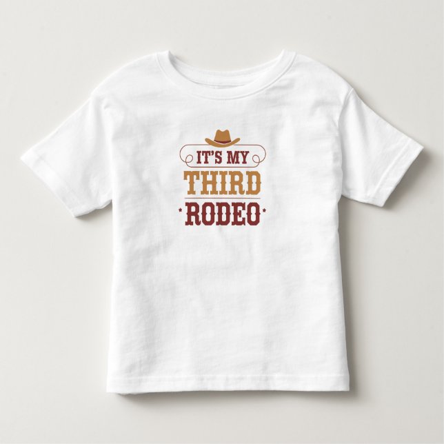Camiseta De Bebé Es Mi Tercer Rodeo - Divertido Cumpleaños Temático (Anverso)