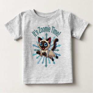 Camiseta De Bebé Es tiempo de Zoomie Gato Siamés