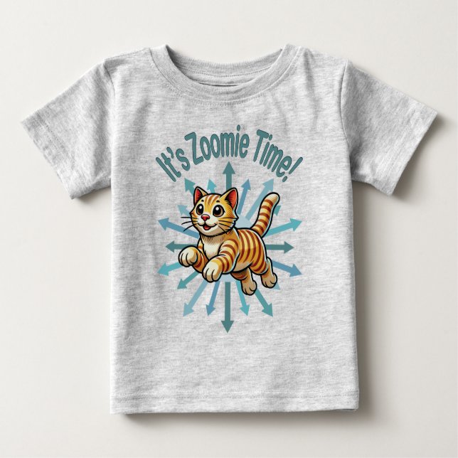 Camiseta De Bebé Es tiempo de Zoomie, Gato Tigre (Anverso)