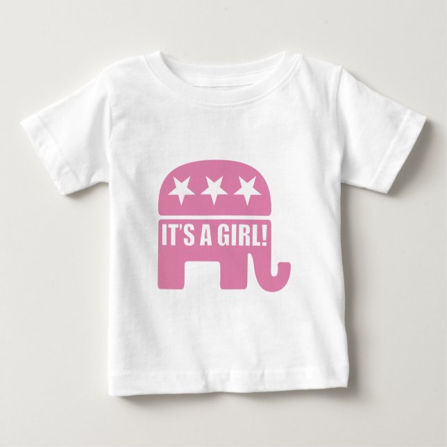 Camiseta De Bebé "Es un Chica", camisas pequeñas del GOP (Anverso)