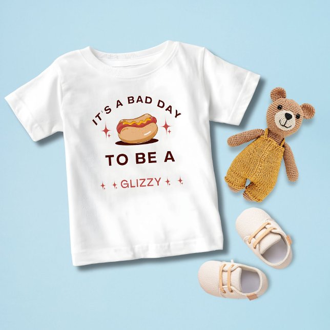 Camiseta De Bebé Es un mal día ser un hotdog brillante (Subido por el creador)