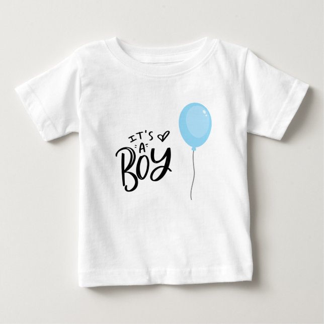 Camiseta De Bebé Es un niño con globo azul (Anverso)