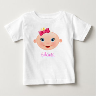 Camiseta De Bebé Es una cara de bebé niña rosa