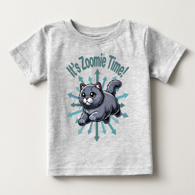 Camiseta De Bebé Es Zoomie Time British Shorthtransmitió Cat (Anverso)