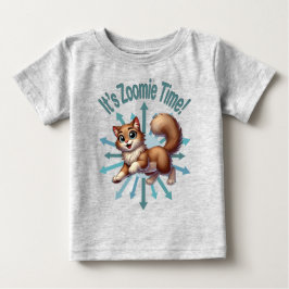Camiseta De Bebé Es Zoomie Time Cute Brown & White Cat