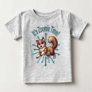 Camiseta De Bebé Es Zoomie Time Cute Brown & White Cat