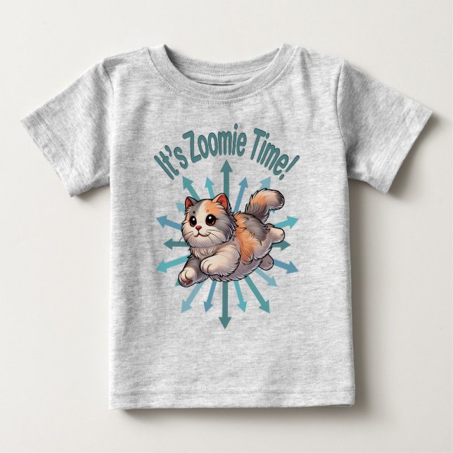Camiseta De Bebé Es Zoomie Time Dilute Calico Cat (Anverso)