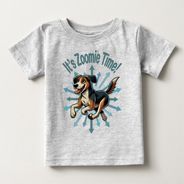 Camiseta De Bebé Es Zoomie Time Medium Mutt (Anverso)