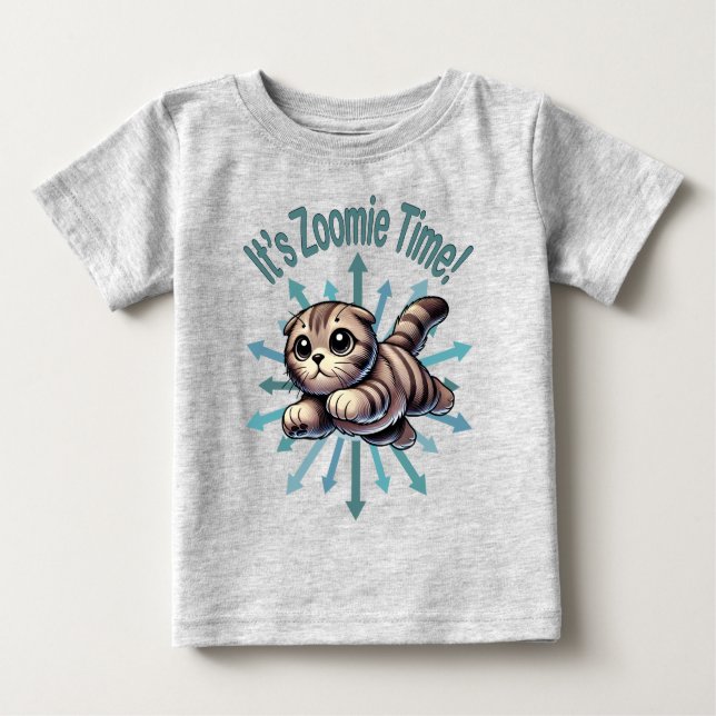 Camiseta De Bebé Es Zoomie Time Scottish Fold Cat (Anverso)