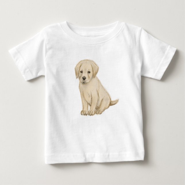 Camiseta De Bebé Esbozo adorable de cachorro labrador (Anverso)