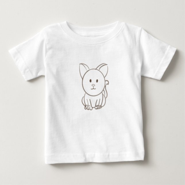 Camiseta De Bebé Esbozo de gatos adorable (Anverso)