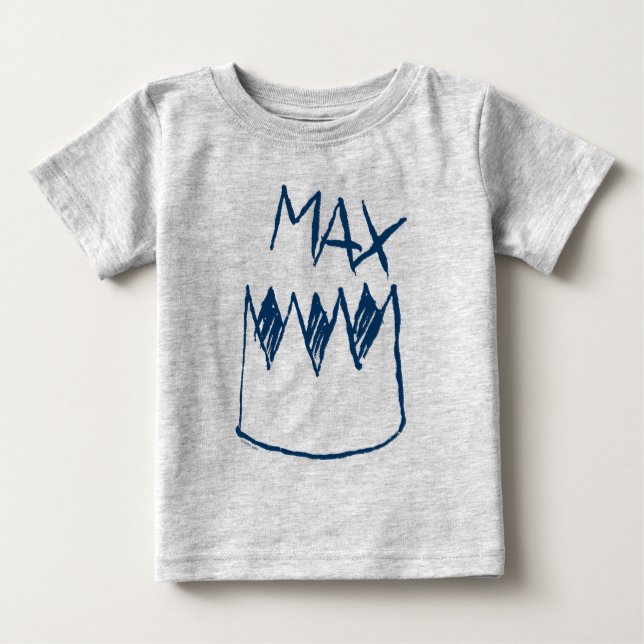 Camiseta De Bebé Esbozo de máx. y corona (Anverso)