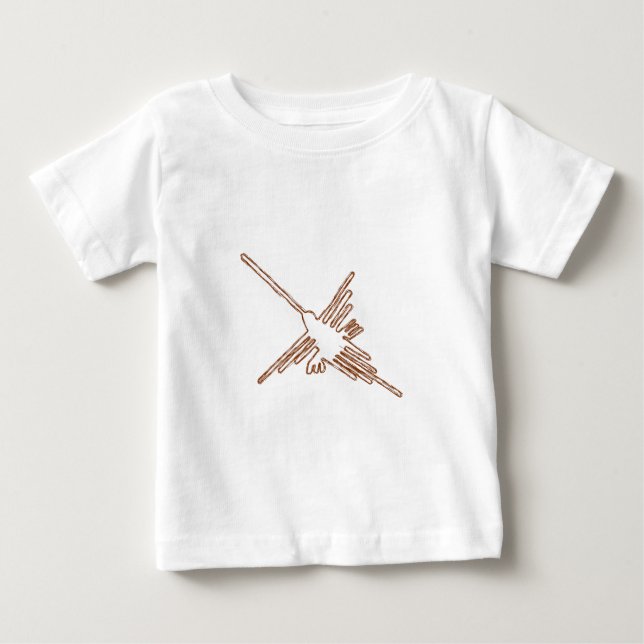 Camiseta De Bebé Esbozo del colibrí de líneas de Nasca (Anverso)