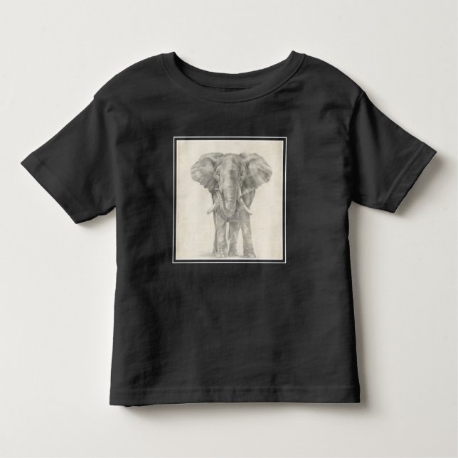 Camiseta De Bebé Esbozo elefante (Anverso)
