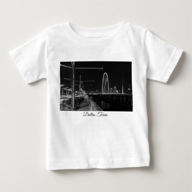 Camiseta De Bebé Escala de grises de la víspera de Dallas (Anverso)