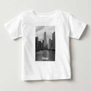 Camiseta De Bebé Escala de grises del río Trump Tower Chicago