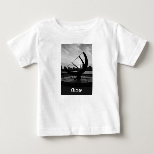 Camiseta De Bebé Escala de grises Sunset Sundial (Anverso)