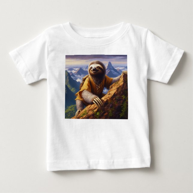 Camiseta De Bebé Escalada de Montaña Sloth (Anverso)