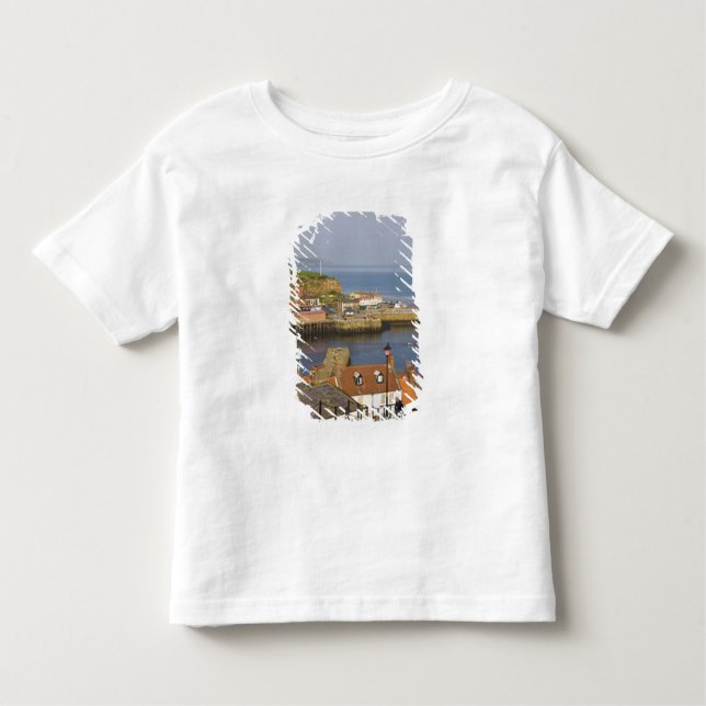 Camiseta De Bebé Escalones que bajan hasta el puerto, Whitby, Norte (Anverso)