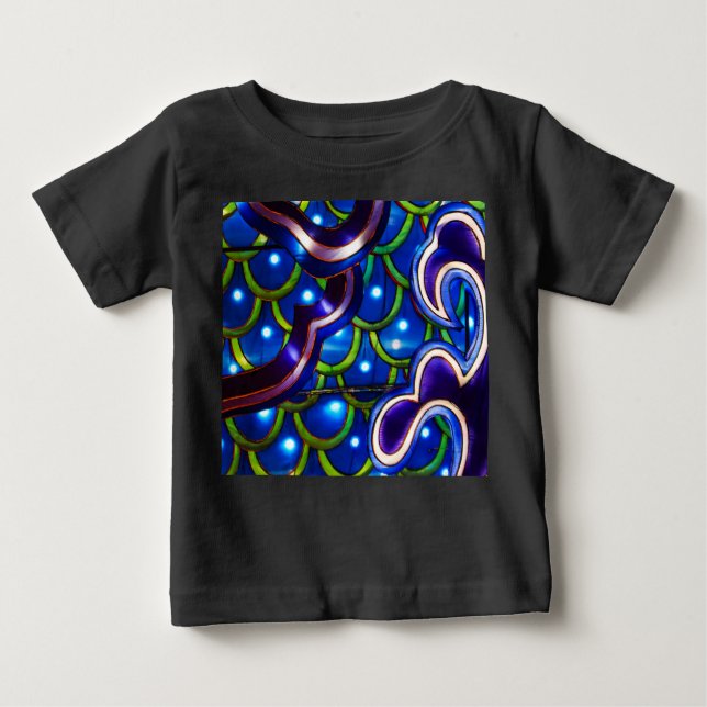 Camiseta De Bebé Escamas Azules Brillantes (Anverso)