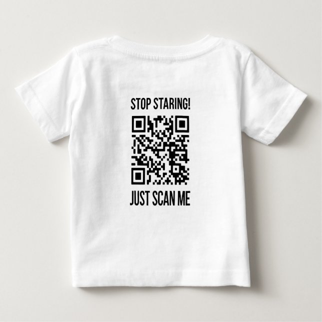 Camiseta De Bebé Escanear el código QR para un impulso motivador (Reverso)