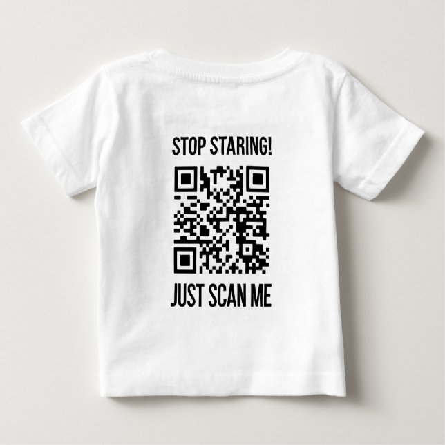 Camiseta De Bebé Escanear mi código QR: Elegir la amabilidad todos  (Reverso)