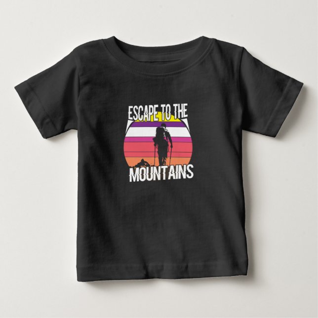 Camiseta De Bebé Escape a las montañas (Anverso)