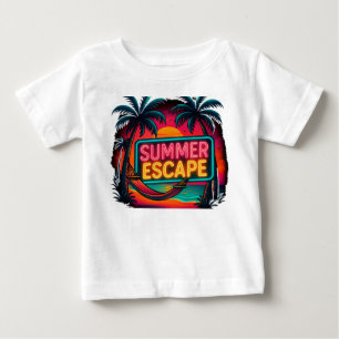 Camiseta De Bebé Escape de verano interminable - Aventura Retro Sun