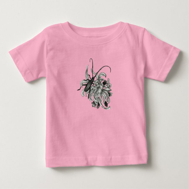 Camiseta De Bebé Escarabajo y crisantemo (Anverso)
