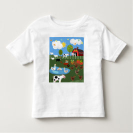 Camiseta De Bebé Escena De Animales De Barnyard Feliz Personalizado