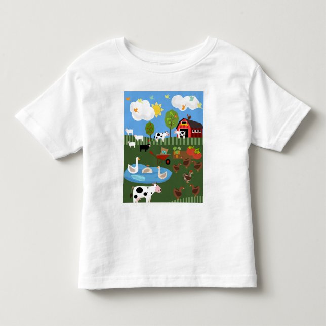 Camiseta De Bebé Escena De Animales De Barnyard Feliz Personalizado (Anverso)