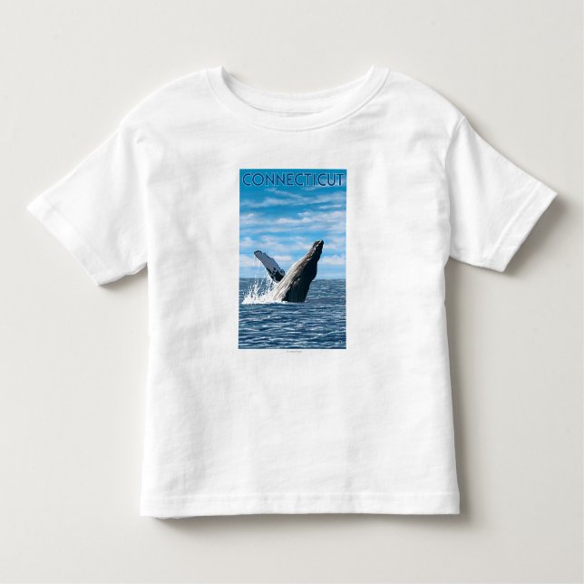 Camiseta De Bebé Escena de la ballena de ConnecticutHumpback (Anverso)