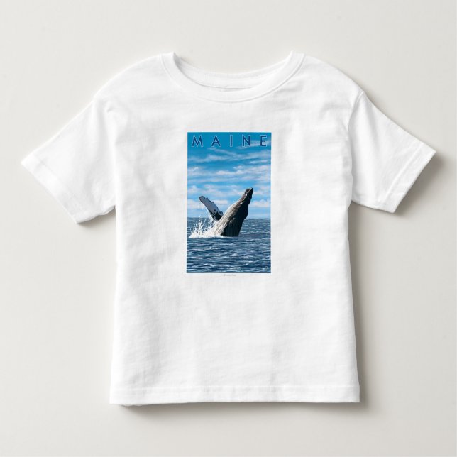 Camiseta De Bebé Escena de la ballena de MaineHumpback (Anverso)