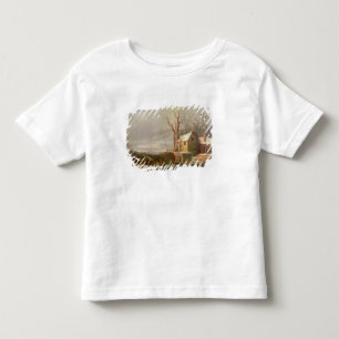 Camiseta De Bebé Escena de la nieve con el molino y las cabañas