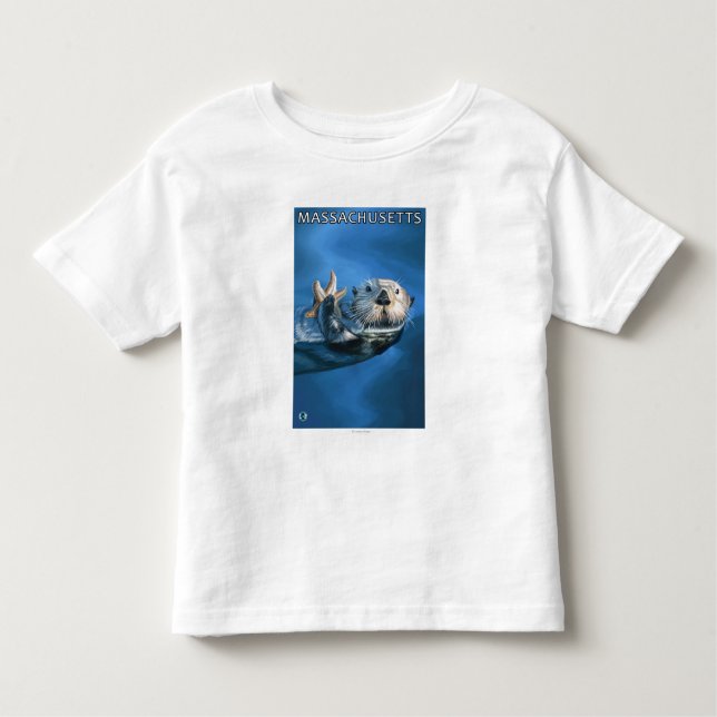 Camiseta De Bebé Escena de la nutria de MassachusettsSea (Anverso)