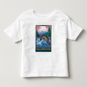 Camiseta De Bebé Escena de la pesca con mosca - parque nacional de